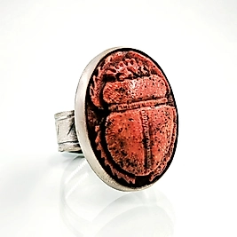 KIRMIZI MERCAN SCARAB YÜZÜK