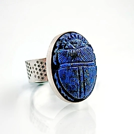 LAPİS LAZULİ ANTİK TARZ SCARAB YÜZÜK