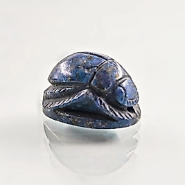 DOĞAL TAŞ - LAPİS LAZULİ ANTİK MISIR SCARAB BOK BÖCEĞİ OYMA