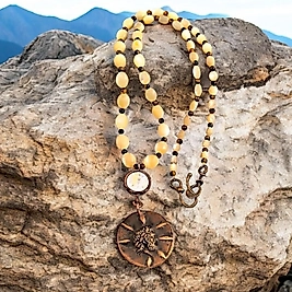 ANTİK ROMA SOYLU PORTRELİ  BRONZ TILSIMLI GERDANLIK