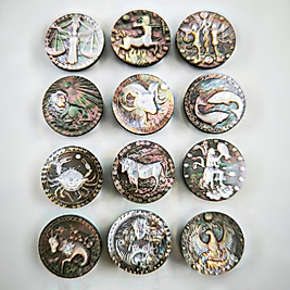 DETAYLI SEDEF OYMA – 12 ADET TÜM BURÇLAR SERİSİ