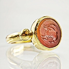 AKİK TAŞ İNTAGLİO GEYİK YÜZÜK