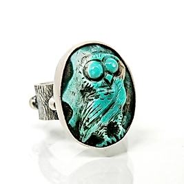 FİRUZE BAYKUŞ CARVİNG YÜZÜK