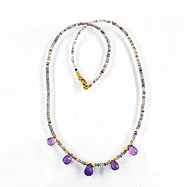 AMETİST & LABRADORİT BÜYÜSÜ – DOĞAL TAŞ KOLYE