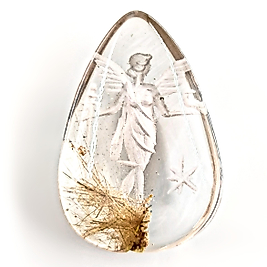 GARDEN KUVARS KANATLI TANRIÇA NEGATİF İNTAGLİO MÜCEVHER OYMA TAŞ