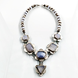 GÜMÜŞ KALSEDON GERDANLIK