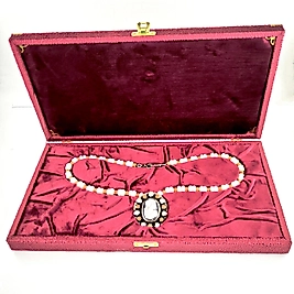 İNCİ & MERCAN SARDONYX KAMEO SANAT KOLYESİ