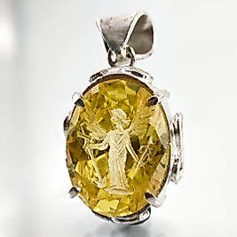 ZİRKON TAŞ TANRIÇA İNTAGLİO  KOLYE