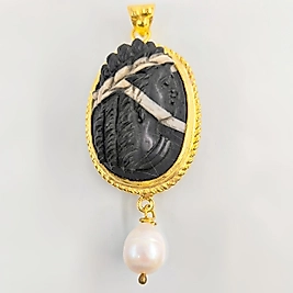 ANTİK KADIN VE İNCİ BAROK KOLYE