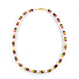 TURMALİN & İNCİ UYUMU – DOĞAL TAŞ KOLYE