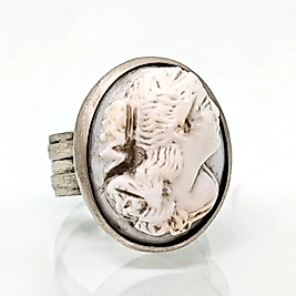 VİKTORYA DÖNEMİ BEYAZ SHELL CAMEO YÜZÜK