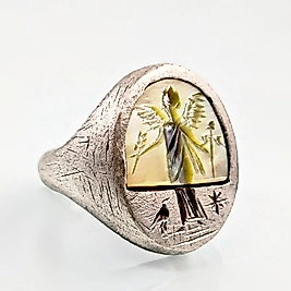 GÖKSEL BAHÇIVAN - EL YAPIMI İNTAGLİO SANATI GÜMÜŞ YÜZÜK