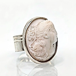 VİKTORYA DÖNEMİ BEYAZ SHELL CAMEO YÜZÜK