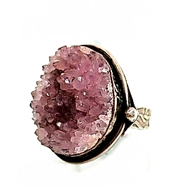 HAM AMETİST TAŞ TASARIMLI GÜMÜŞ YÜZÜK