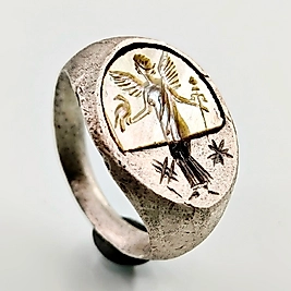 IŞIĞIN TAŞIYICISI - EL YAPIMI İNTAGLİO GÜMÜŞ YÜZÜK