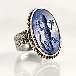 KERTENKELE LAPİS İNTAGLİO GÜMÜŞ YÜZÜK