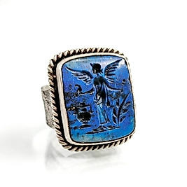 TANRIÇA FİGÜRÜ LAPİS LAZULİ YÜZÜK