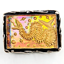 BALIK KUYRUKLU EJDER HOLOGRAFİK İNTAGLİO KOLYE&BROŞ