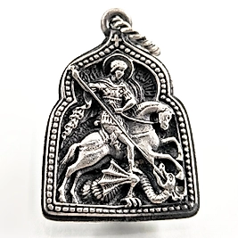 925 AZİZ ST.GEORGE İKONA KOLYE