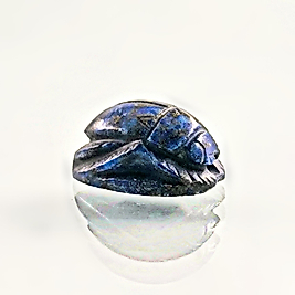 DOĞAL TAŞ - LAPİS LAZULİ ANTİK MISIR SCARAB BOK BÖCEĞİ OYMA