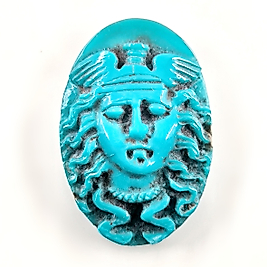 DOĞAL TAŞ - MEDUSA FİRUZE CAMEO