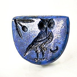 DOĞAL TAŞ - LAPİS ATHENA BAYKUŞ İNTAGLİO