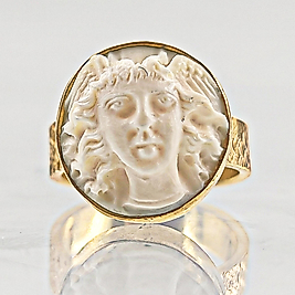 KEMİK OYMA MEDUSA RÖLYEF ANTİK STİL YÜZÜK