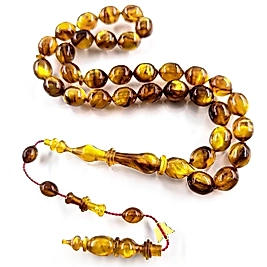 EMİNE REŞVANİ USTA İŞÇİLİKLİ SEDEFLİ SIKMA KEHRİBAR TESBİH