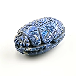 DOĞAL TAŞ - LAPİS LAZULİ ANTİK MISIR SCARAB BOK BÖCEĞİ OYMA