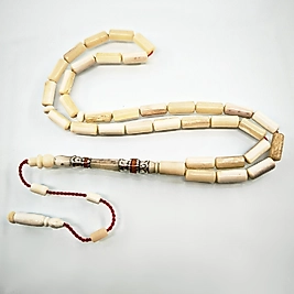 İMAME GÜMÜŞ NAKKAŞ İŞÇİLİKLİ HAS KEMİK SİSTEMLİ TESBİH