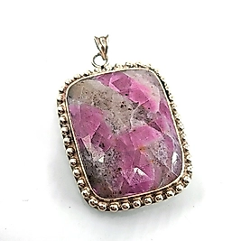 YAKUT TAŞLI GÜMÜŞ KOLYE