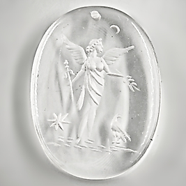 KABEŞON CAM - NEGATİF İNTAGLİO KANATLI TANRIÇA OYMA