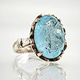 PARAİBA TAŞ TANRIÇA İNTAGLİO YÜZÜK