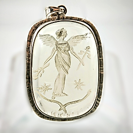 LİMON KUVARS TANRIÇA  İNTAGLİO KOLYE