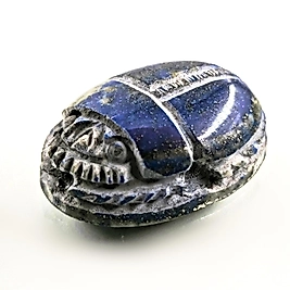 DOĞAL TAŞ - LAPİS LAZULİ ANTİK MISIR SCARAB BOK BÖCEĞİ OYMA
