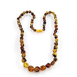 FOSİLLİ ORİJİNAL KEHRİBAR YETİŞKİN KOLYESİ