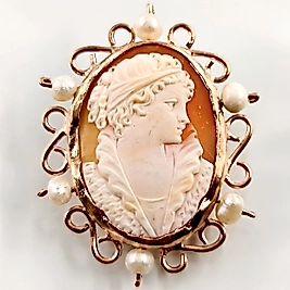 SHELL CAMEO GÜMÜŞ KOLYE