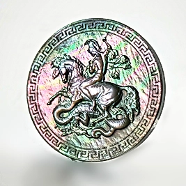 DETAYLI SEDEF OYMA – AZİZ ST. GEORGE FİGÜRÜ