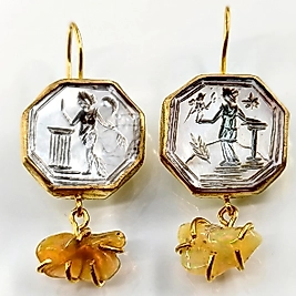 OPAL TAŞLI SEDEF İNTAGLİO KÜPELER