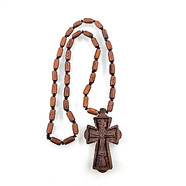 TAMAMEN AHŞAP ÇARMIHA GERİLMİŞ HZ İSA CARVİNG KOLYE