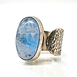 AY TAŞI TASARIM GÜMÜŞ YÜZÜK