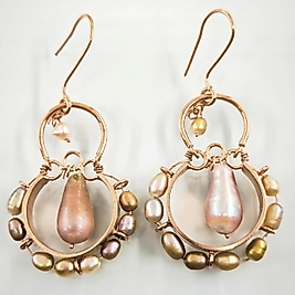 HELENİSTİK STİL SOMON İNCİ KÜPELER