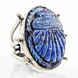 LAPİS LAZULİ BOK BÖCEĞİ SCARAB YÜZÜK