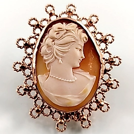 SHELL CAMEO GÜMÜŞ KOLYE