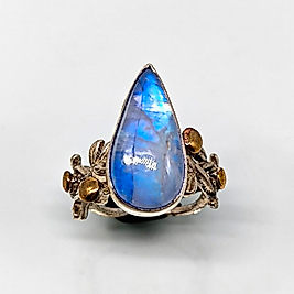 SARMAŞIK TASARIM AY TAŞI GÜMÜŞ YÜZÜK