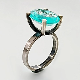 PARAİBA ÜZERİ KANATLI TANRIÇA İNTAGLİO YÜZÜK