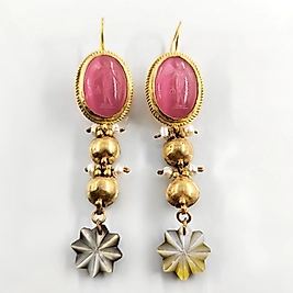 PİNK GLASS TANRIÇA NİKE İNTAGLİO KÜPELER