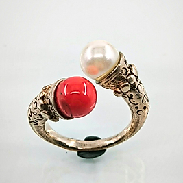 İNCİ & MERCAN TASARIM GÜMÜŞ YÜZÜK