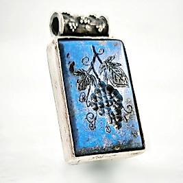 LAPİS LAZULİ ÜZÜM SALKIMI İNTAGLİO KOLYE