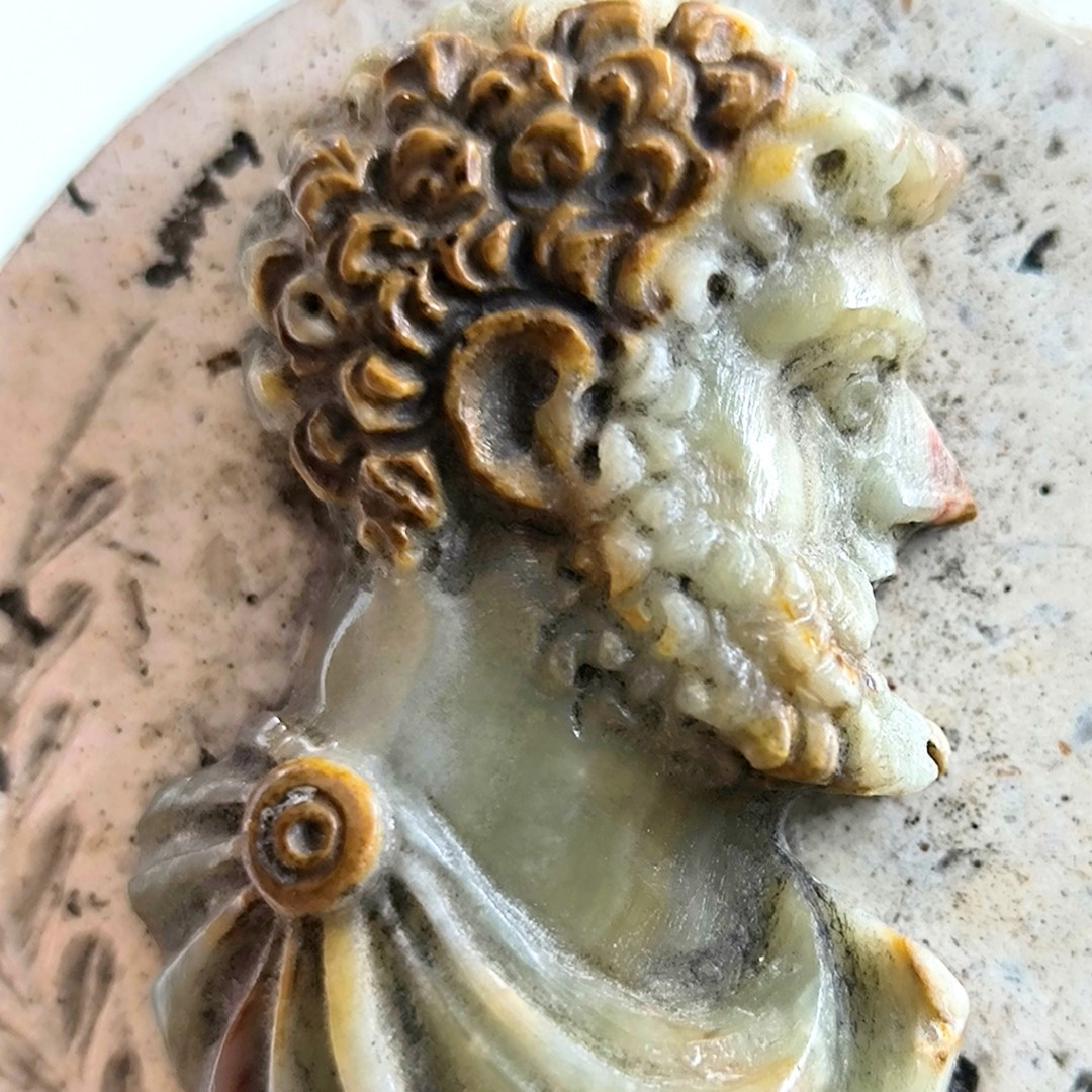 YEŞİL ONİX MERMER TAŞ CAMEO MADDALYON